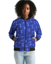 Load image into Gallery viewer, Blue Spotted Bomber Jacket