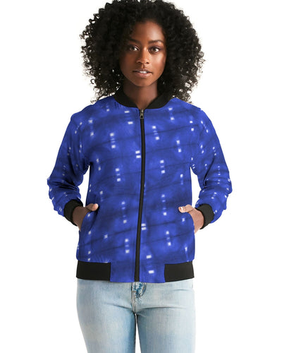 Blue Spotted Bomber Jacket