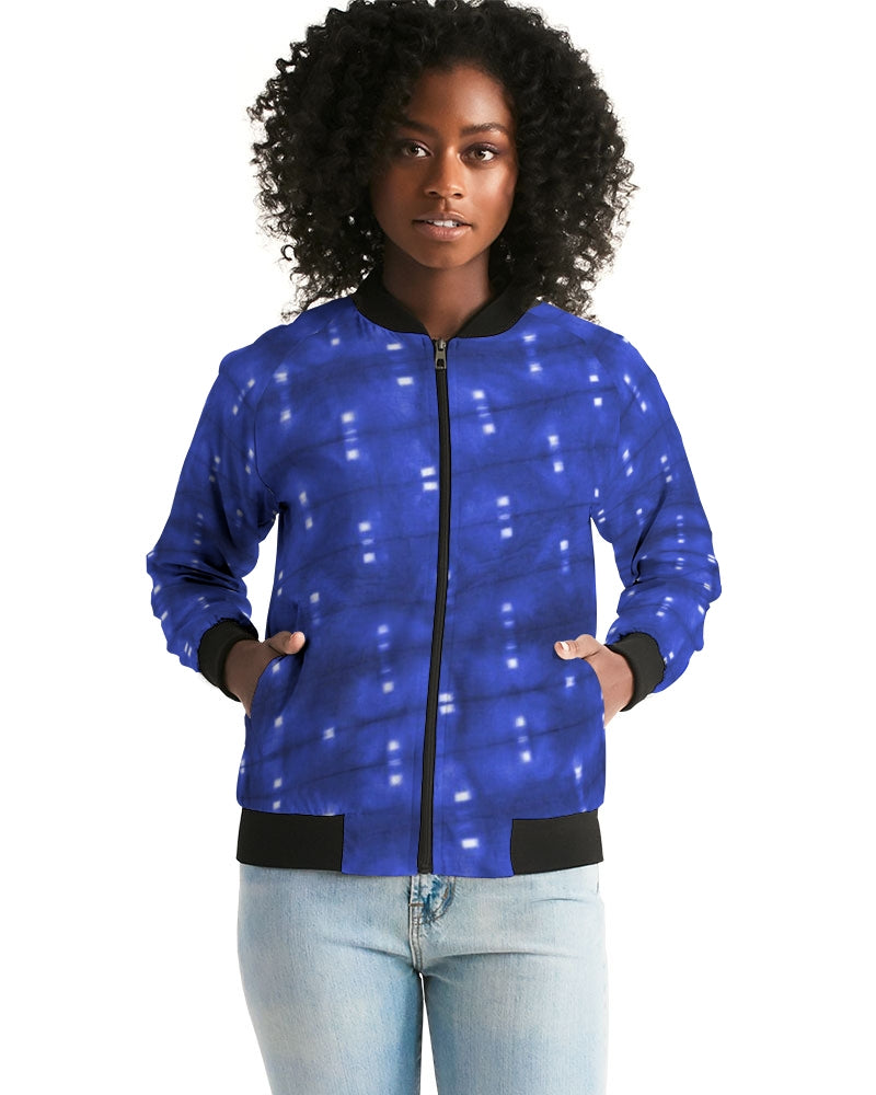 Blue Spotted Bomber Jacket
