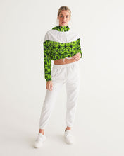 Load image into Gallery viewer, Lime Green Shibori Cropped Windbreaker