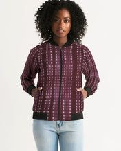 Load image into Gallery viewer, Shibori Burgundy Bomber Jacket