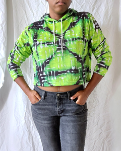 Neon Green Cropped Hoodie