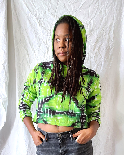 Neon Green Cropped Hoodie