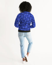 Load image into Gallery viewer, Blue Spotted Bomber Jacket