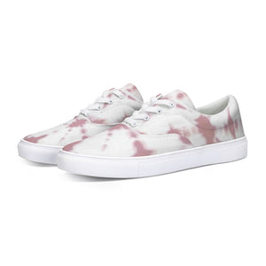 Pink Shibori Dyed Lace Up Canvas Shoe