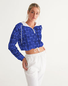 Blue Spotted Cropped Windbreaker