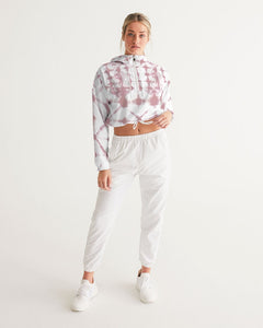 Pink Shibori Dyed Cropped Windbreaker