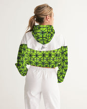 Load image into Gallery viewer, Lime Green Shibori Cropped Windbreaker