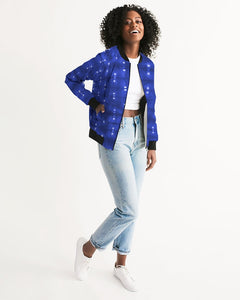 Blue Spotted Bomber Jacket