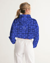 Load image into Gallery viewer, Blue Spotted Cropped Windbreaker