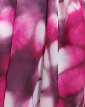 Load image into Gallery viewer, Close up of Fuchsia and purple dyed scarf.