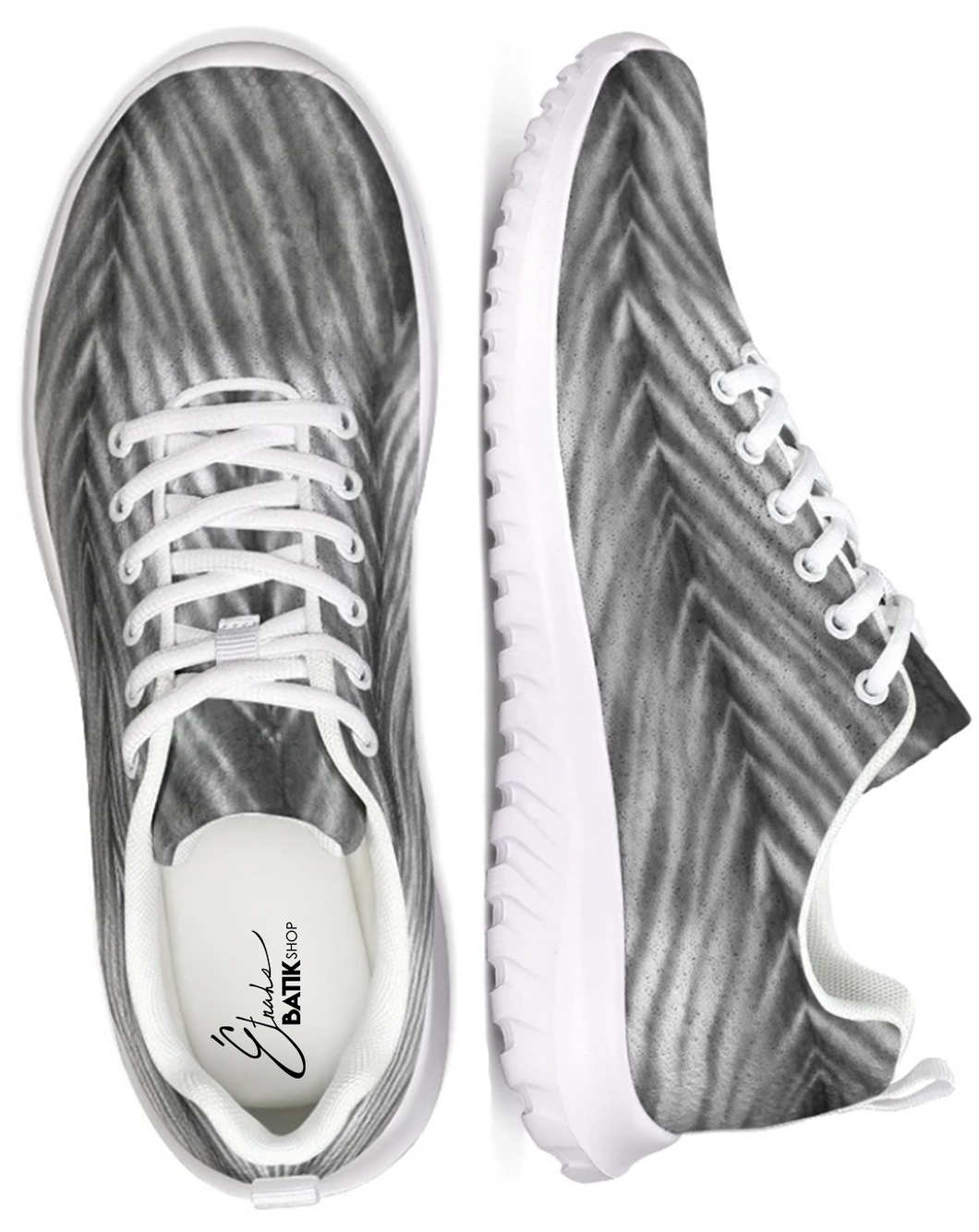 Grey Shibori Striped Athletic Sneakers