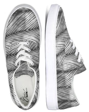 Load image into Gallery viewer, Grey Shibori Striped Lace Up Canvas Shoe