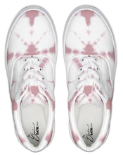 Load image into Gallery viewer, Pink Shibori Dyed Lace Up Canvas Shoe