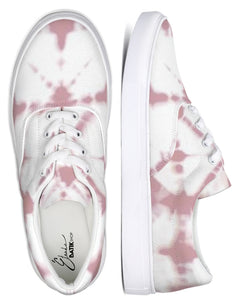 Pink Shibori Dyed Lace Up Canvas Shoe