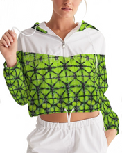 Load image into Gallery viewer, Lime Green Shibori Cropped Windbreaker