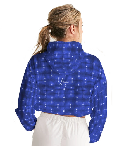 Blue Spotted Cropped Windbreaker