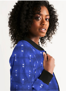 Blue Spotted Bomber Jacket