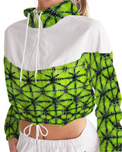 Load image into Gallery viewer, Lime Green Shibori Cropped Windbreaker