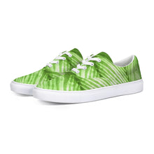Load image into Gallery viewer, Lime Green Shibori Striped Canvas Sneakers