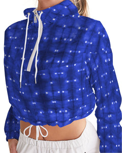 Blue Spotted Cropped Windbreaker