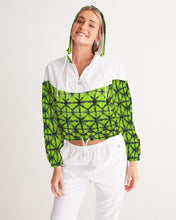 Load image into Gallery viewer, Lime Green Shibori Cropped Windbreaker