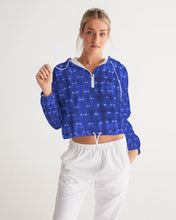 Load image into Gallery viewer, Blue Spotted Cropped Windbreaker