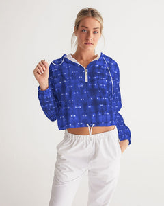 Blue Spotted Cropped Windbreaker