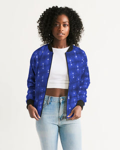 Blue Spotted Bomber Jacket