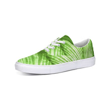 Load image into Gallery viewer, Lime Green Shibori Striped Canvas Sneakers